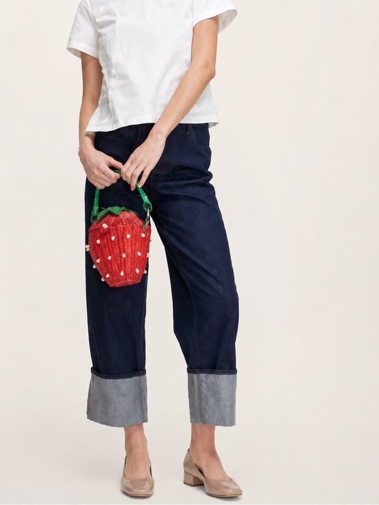 Kate Spade X Target Handbags - Kate Spade x Target NWT Pearl Embellished Wicker Strawberry Bag Basket Bucket